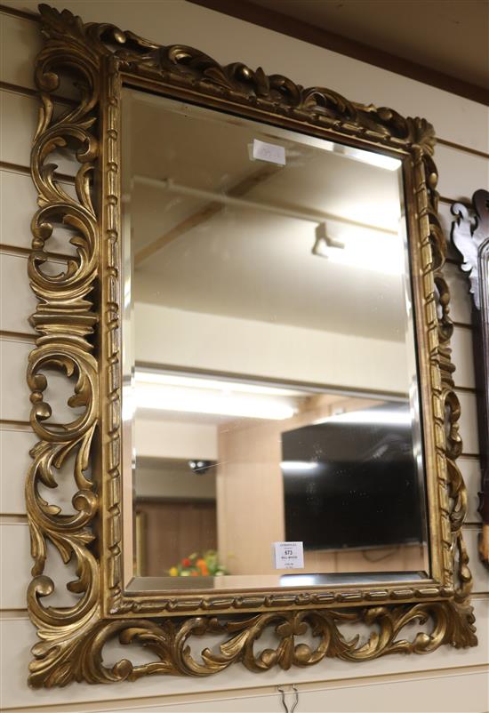 A Florentine wall mirror, H.79cm